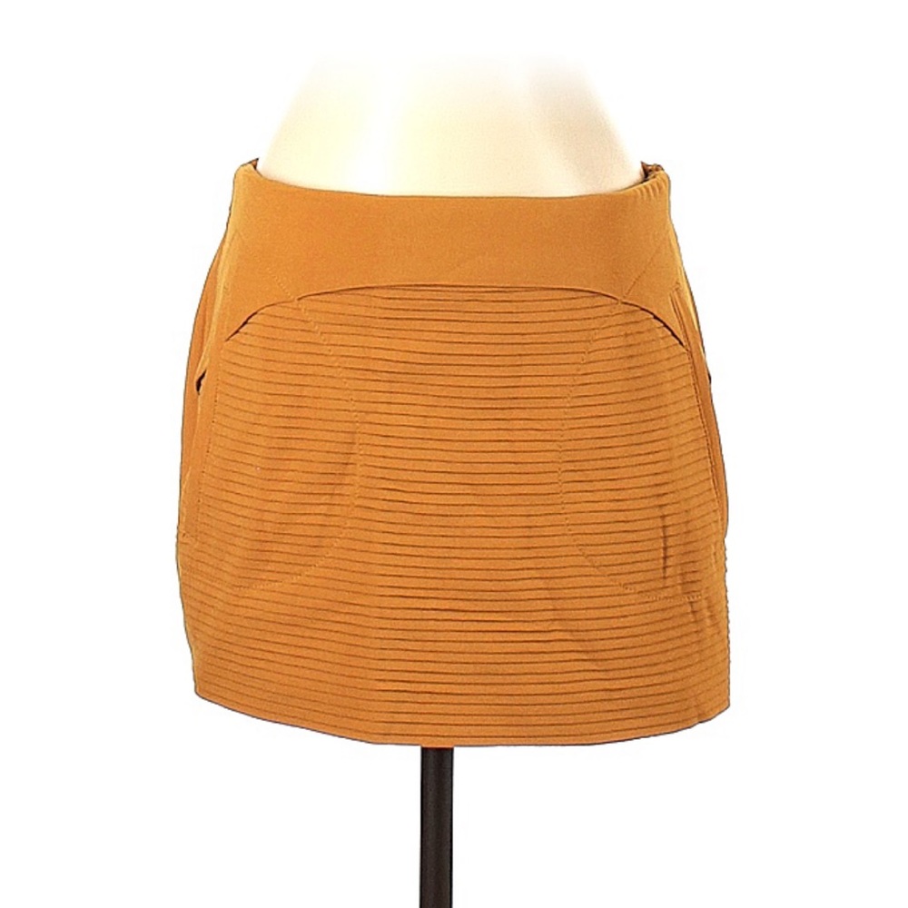 Vero Moda mustard pleated bodycon mini skirt, NWT